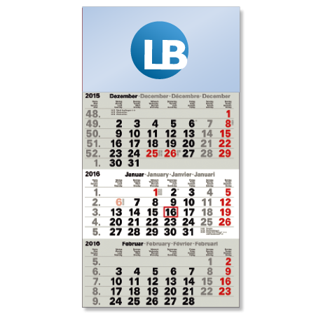 3-Monatskalender für das Folgejahr